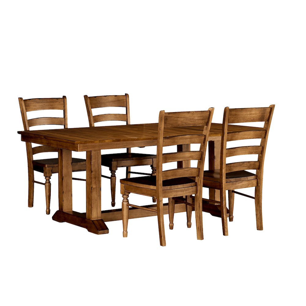 Bennett 72" - 92" Trestle Table with (1) 20" Self-Storing Leaf. Picture 4