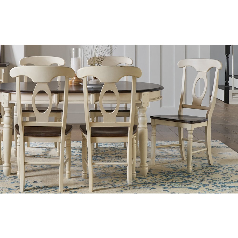 British Isles Napoleon Sidechair, Chalk-Cocoa Bean Finish(Set of 2). Picture 2