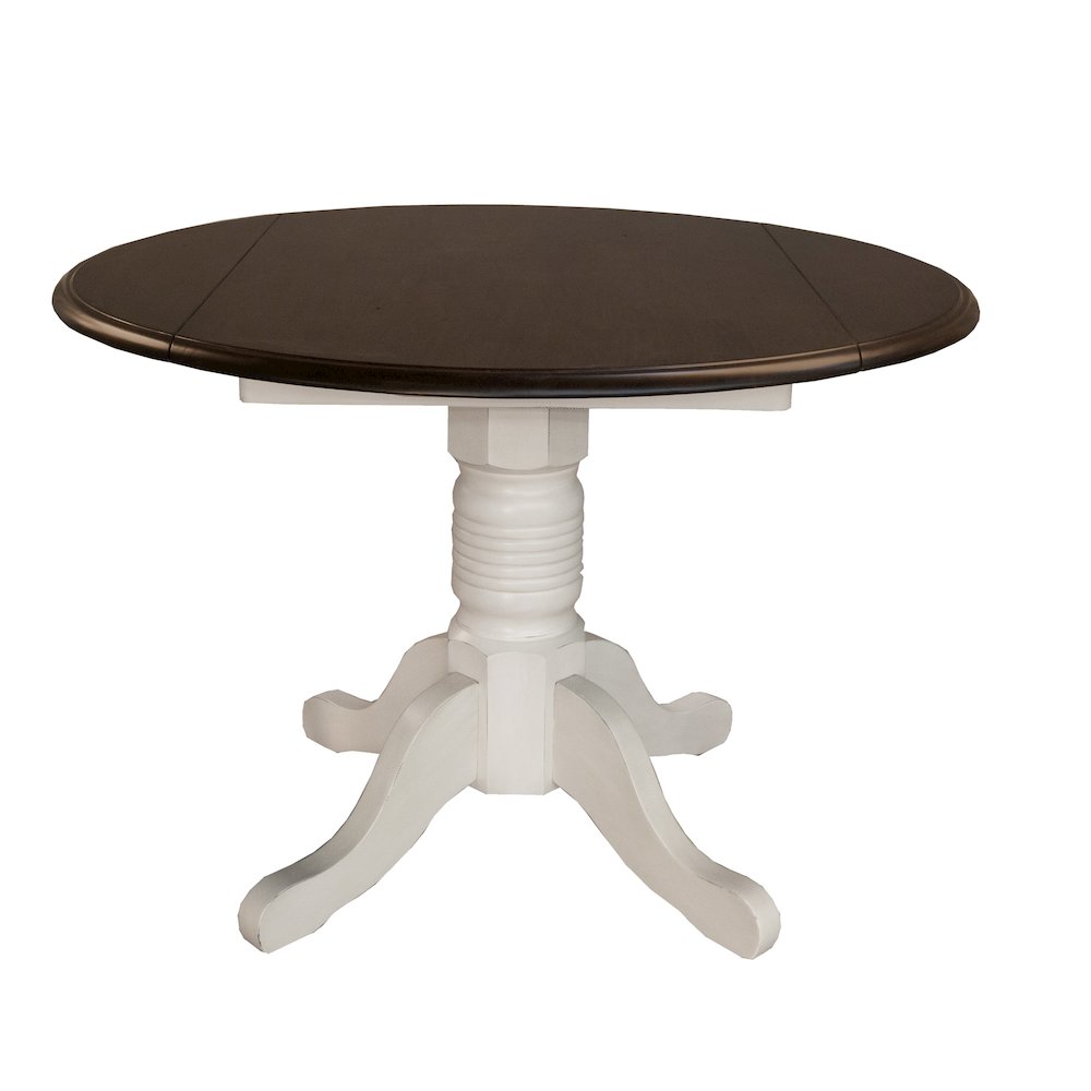 British Isles 26" - 42" Drop Leaf Table, Chalk-Cocoa Bean Finish. Picture 1