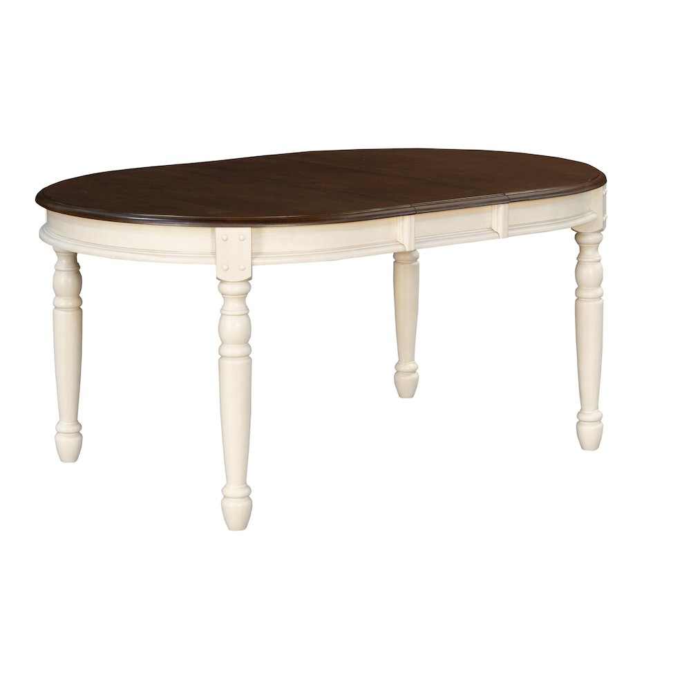 British Isles 52" - 76" Oval Leaf Table , Chalk Finish. Picture 2