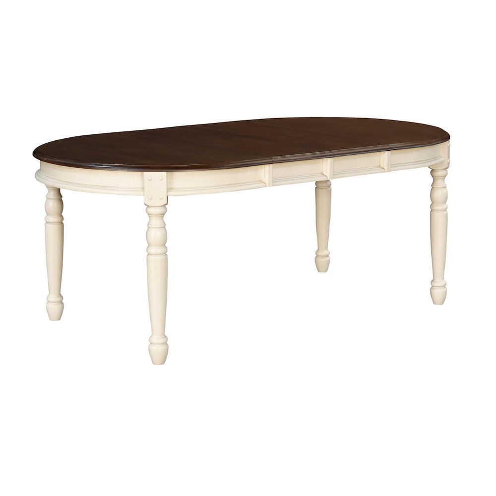 British Isles 52" - 76" Oval Leaf Table , Chalk Finish. Picture 4