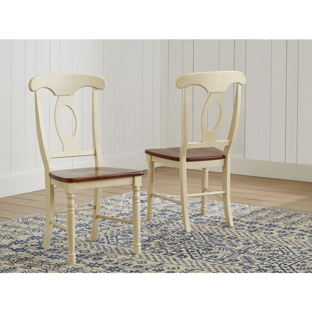 British Isles Napoleon Side Chair, Merlot-Buttermilk Finish(Set of 2). Picture 1
