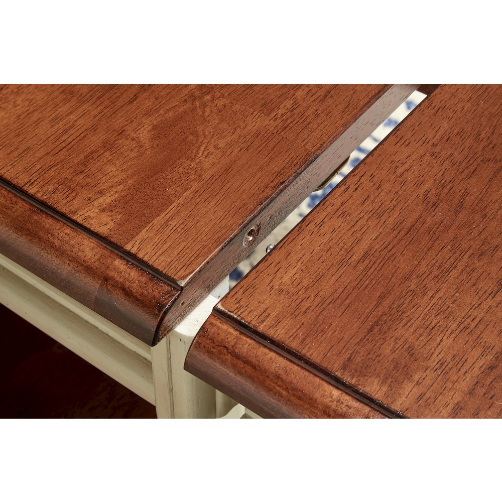 British Isles 54" - 76" Oval Dining Table with (2) 12" Leaves, Merlot-Buttermilk Finish. Picture 3