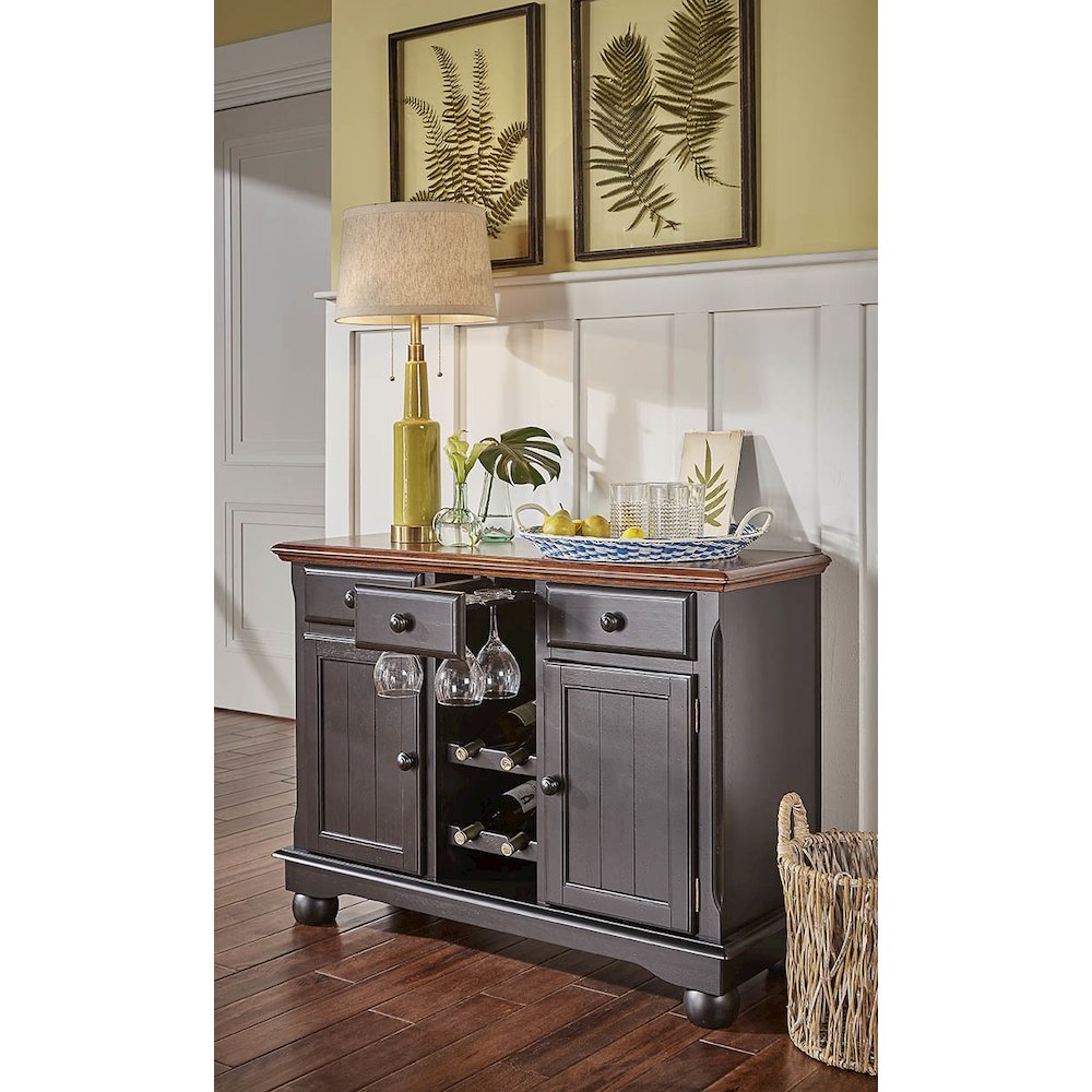 British Isles Server, Oak-Black Finish. Picture 6