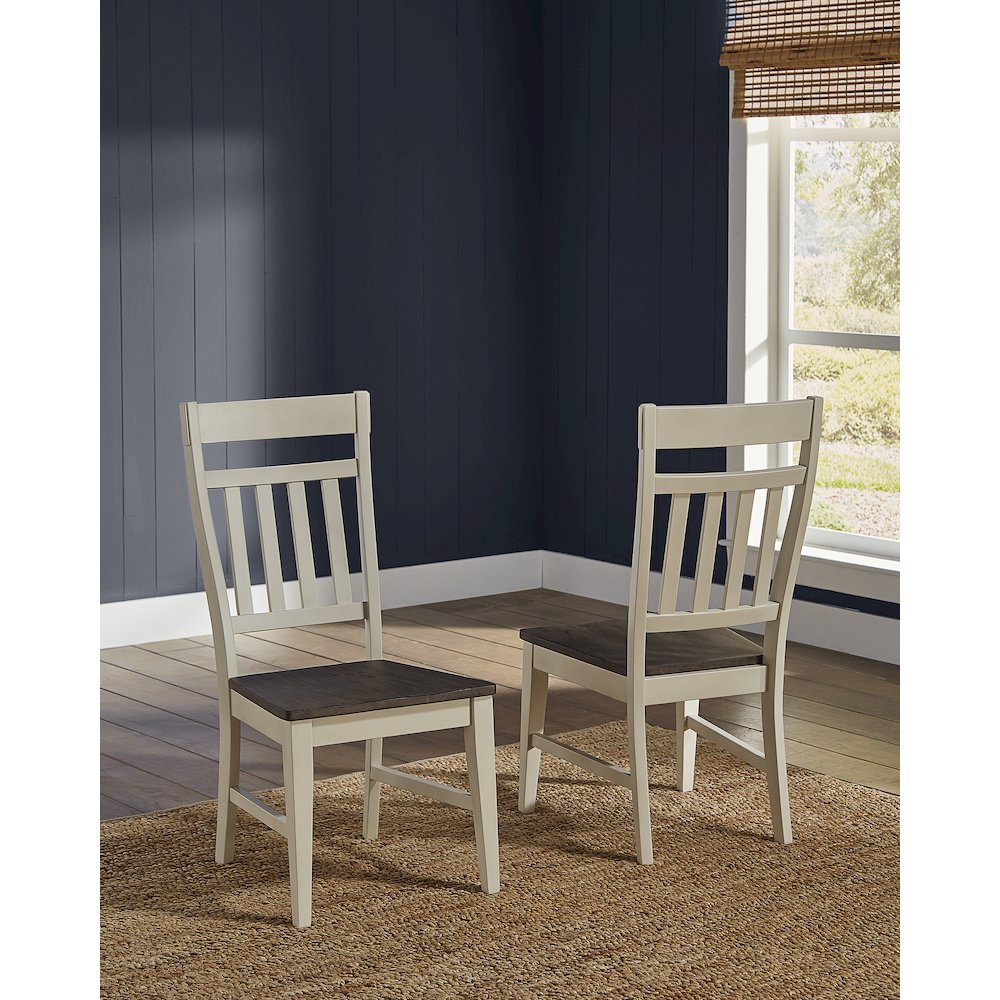 Side Chair with Wood Seating Saddledust-Oyster Finish (Set of 2). Picture 2