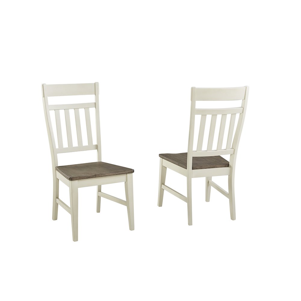 Side Chair with Wood Seating Saddledust-Oyster Finish (Set of 2). Picture 1
