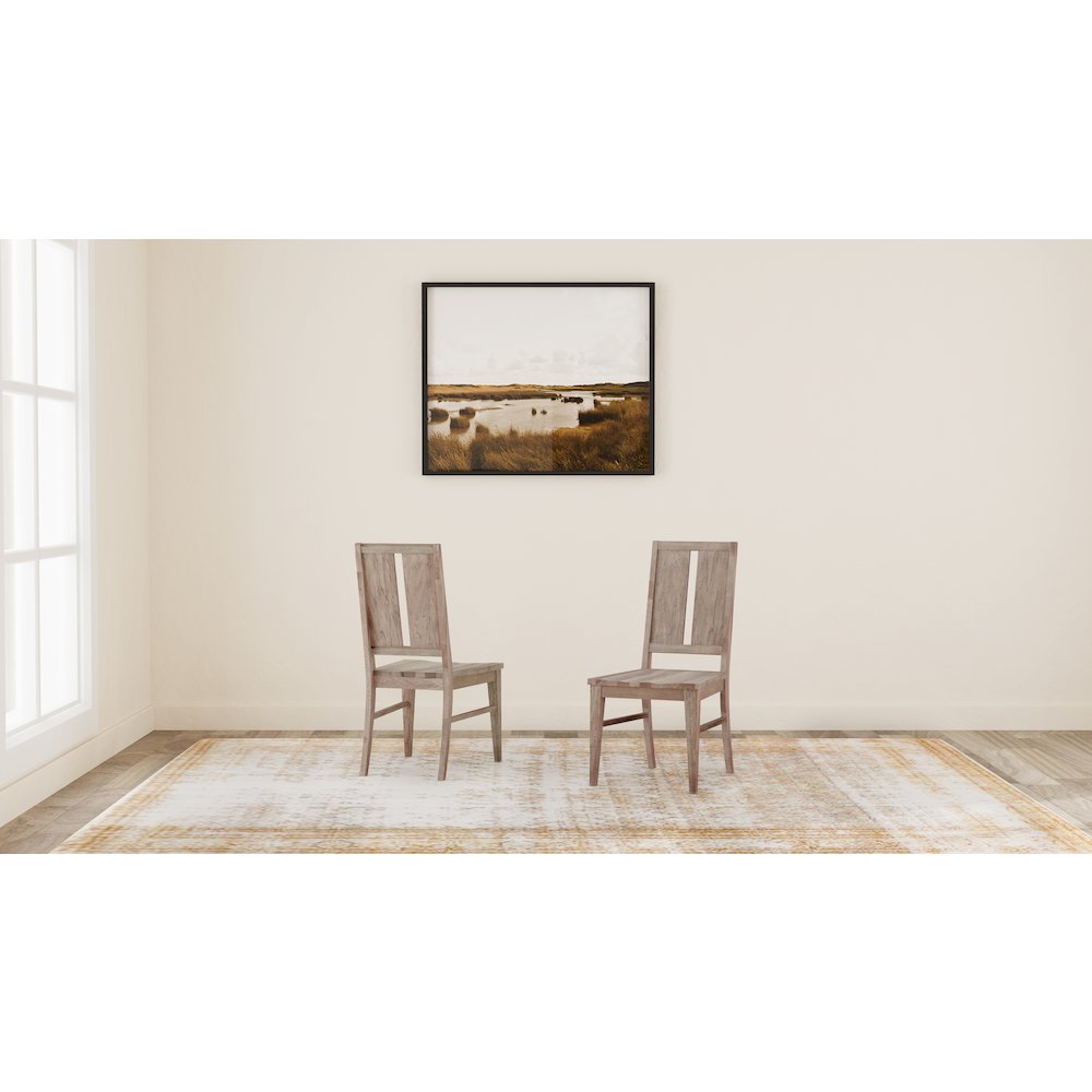 Casual Loft Panel Back Chair with Wood Seat (2 pack), Roasted Hazelnut. Picture 2