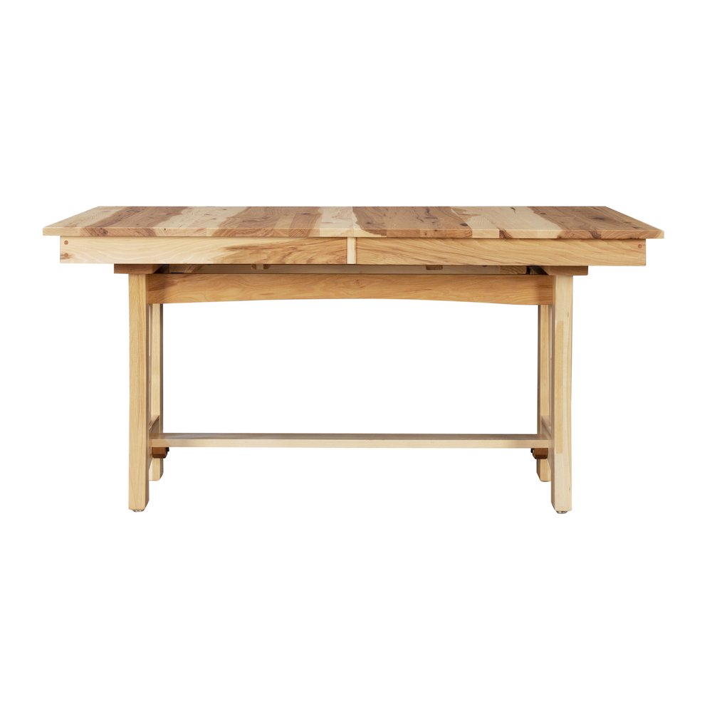 60" - 96" Trestle Table with Two (2) 18" Self-Storing Leaves, Natural Finish. Picture 5