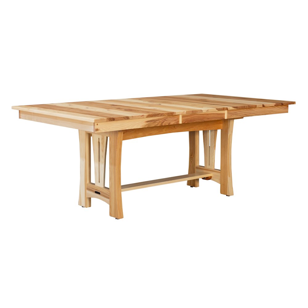 60" - 96" Trestle Table with Two (2) 18" Self-Storing Leaves, Natural Finish. Picture 6