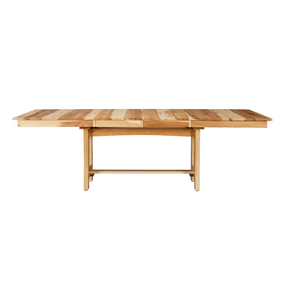 60" - 96" Trestle Table with Two (2) 18" Self-Storing Leaves, Natural Finish. Picture 8
