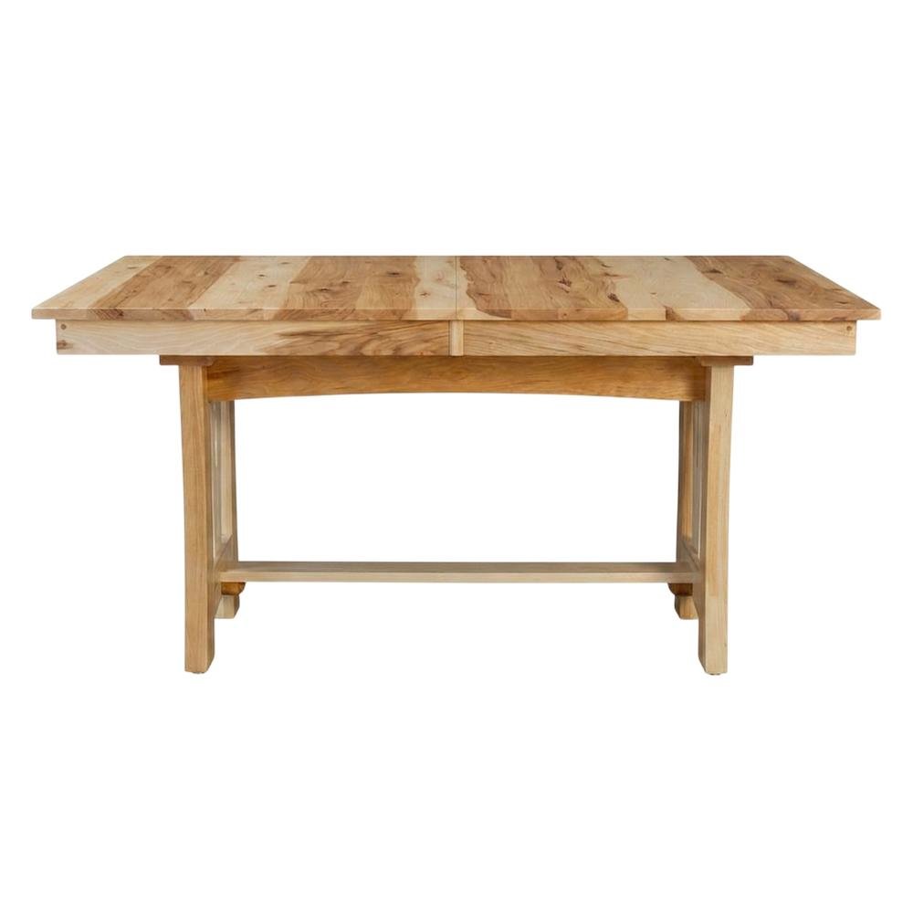 Adjustable Dining Table with Natural Hickory Finish and Self-Storing Leaves. Picture 4