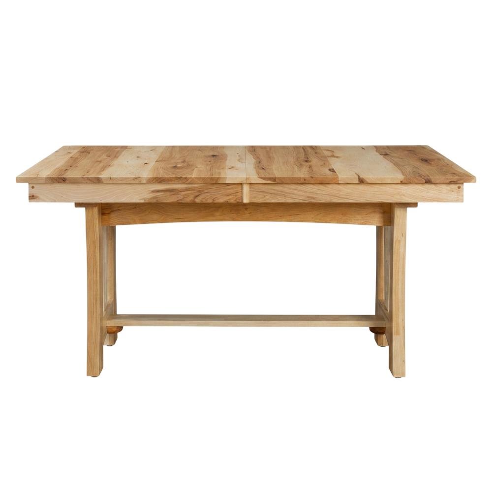 Adjustable Dining Table with Natural Hickory Finish and Self-Storing Leaves. Picture 5