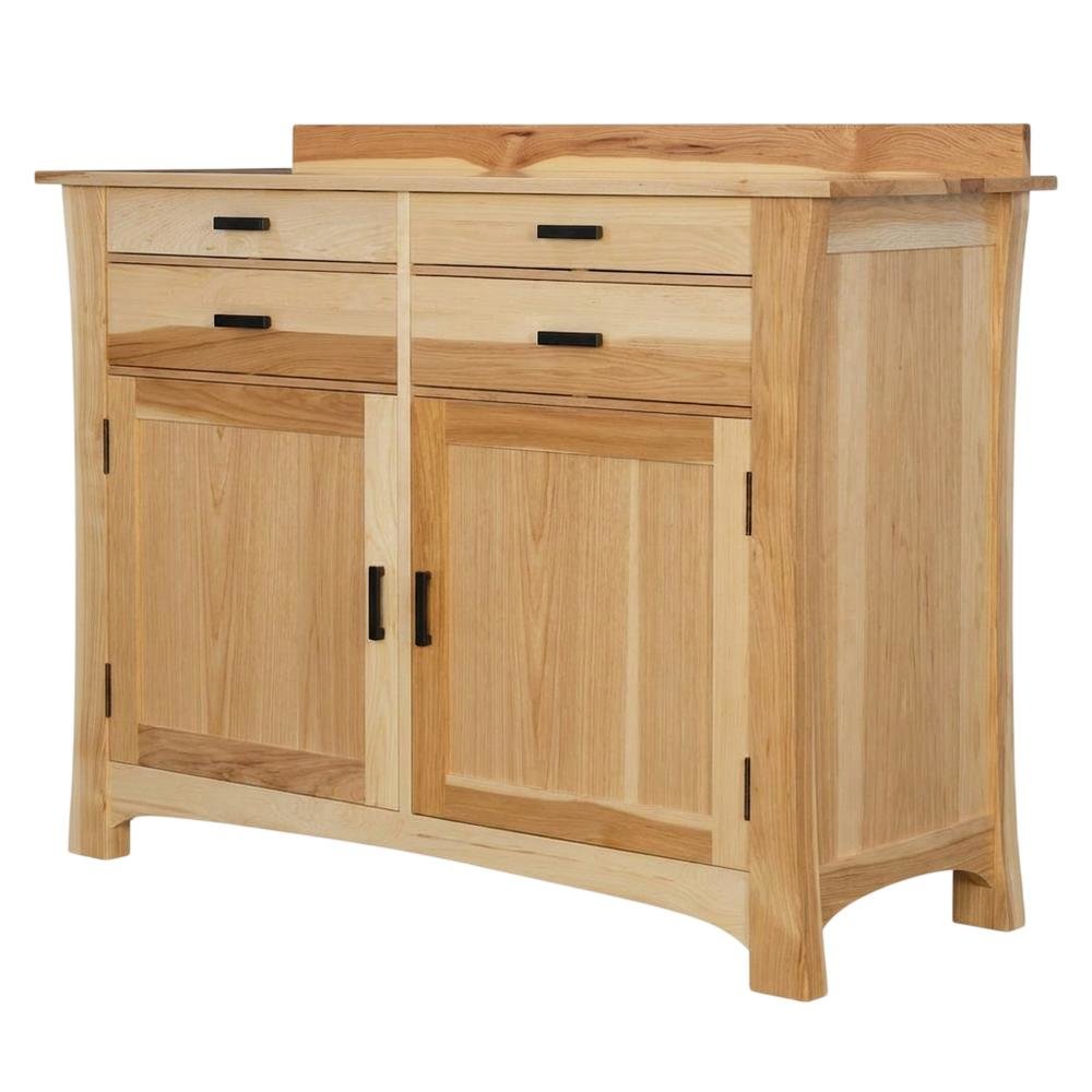 Natural Finish Sideboard with Distressed Look and Dark Brass Hardware. Picture 1