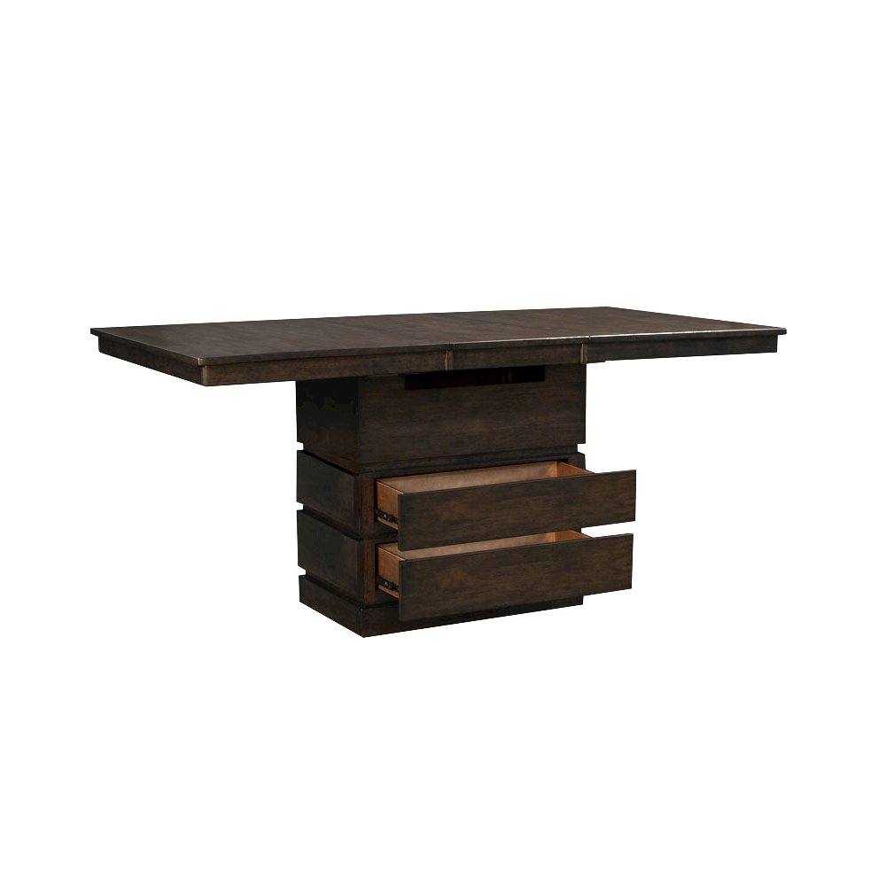 Chesney 60" - 78" Storage Dining Table with (1) 18" Butterfly Leaf, Falcon Brown. Picture 3