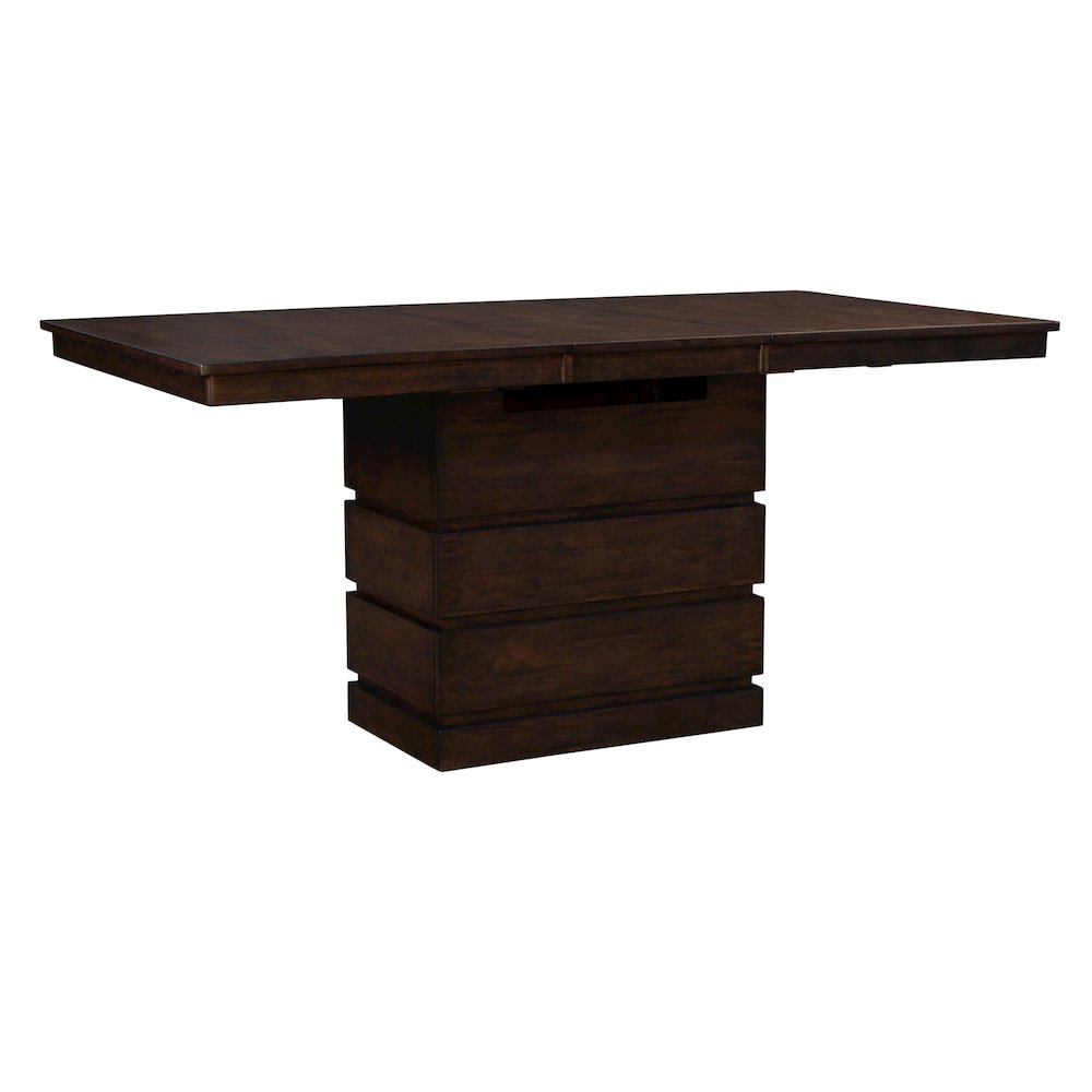 Chesney 60" - 78" Storage Dining Table with (1) 18" Butterfly Leaf, Falcon Brown. Picture 1
