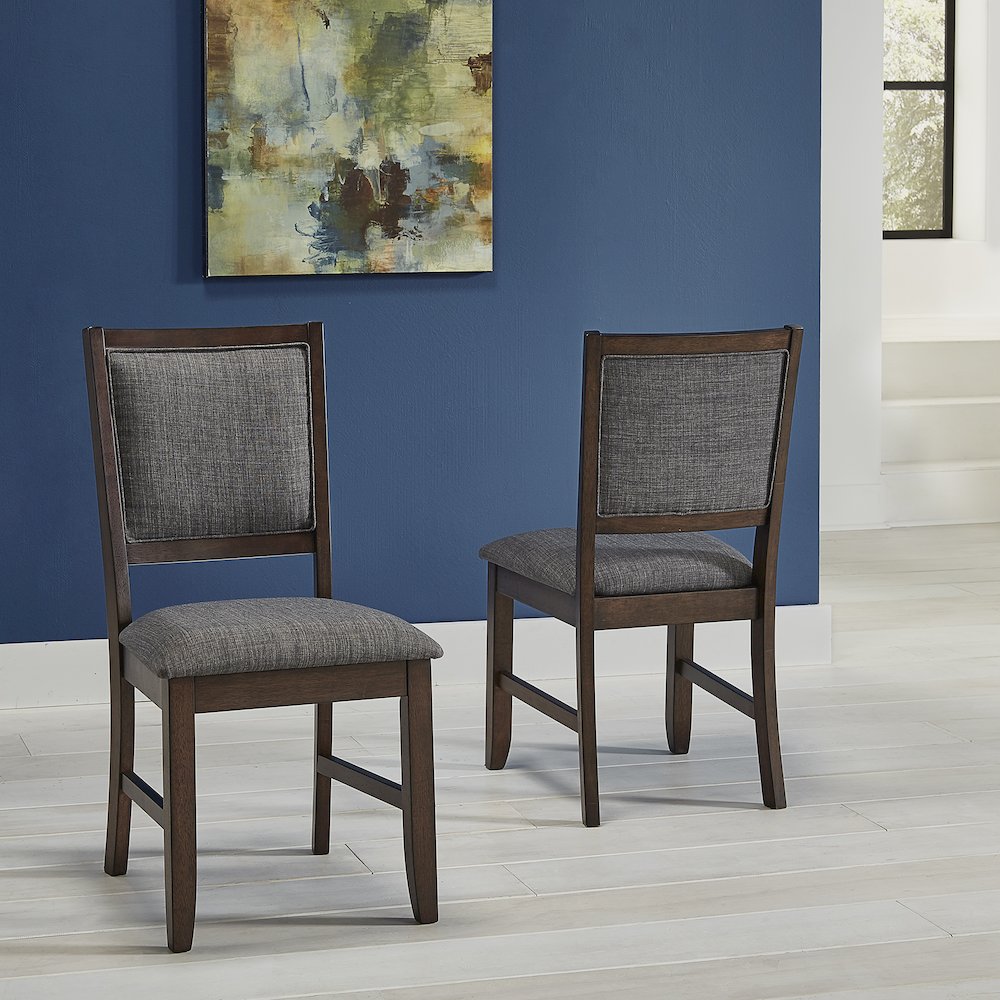 Chesney Upholstered Side Chair 2 Pack, Falcon Brown. Picture 3