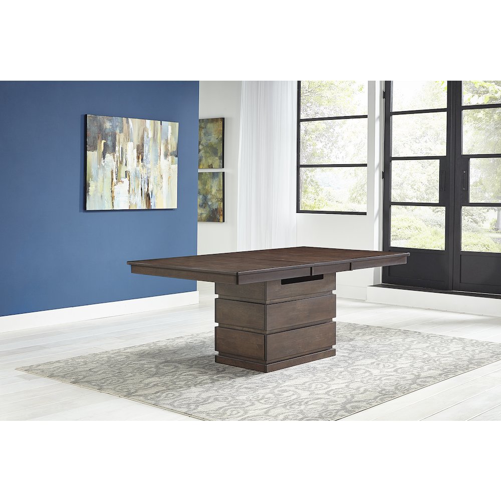 Chesney 60" - 78" Storage Dining Table with (1) 18" Butterfly Leaf, Falcon Brown. Picture 8