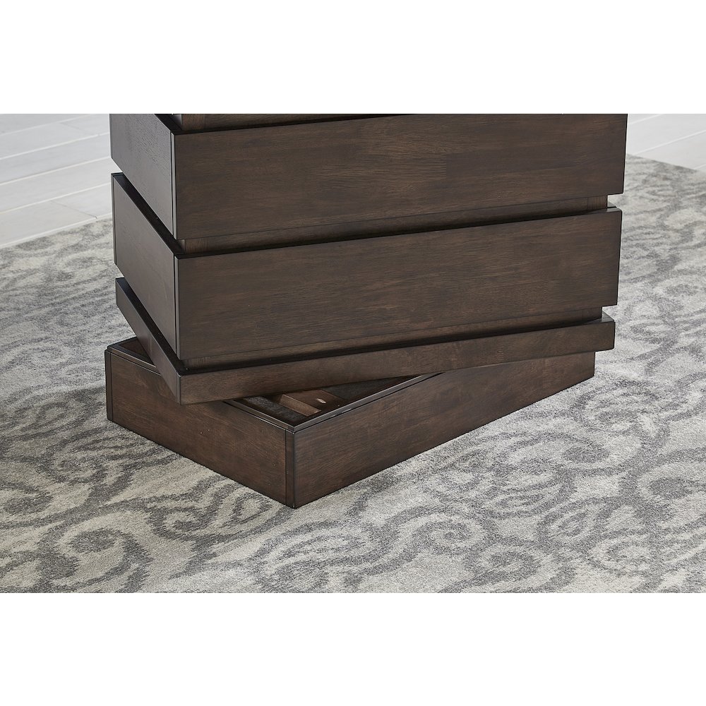 Chesney 60" - 78" Storage Dining Table with (1) 18" Butterfly Leaf, Falcon Brown. Picture 5