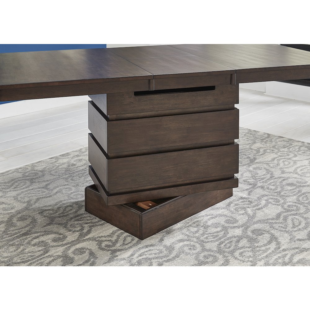 Chesney 60" - 78" Storage Dining Table with (1) 18" Butterfly Leaf, Falcon Brown. Picture 6