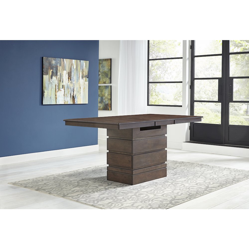 Chesney 60" - 78" Storage Dining Table with (1) 18" Butterfly Leaf, Falcon Brown. Picture 12