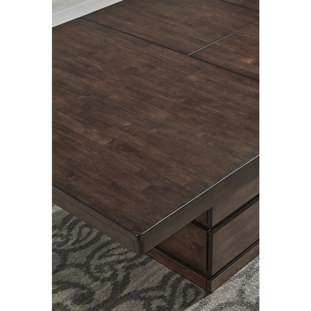 Chesney 60" - 78" Storage Dining Table with (1) 18" Butterfly Leaf, Falcon Brown. Picture 7