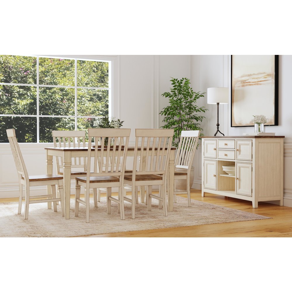 36"-54" Dinette Leg Table with (1) 18" Butterfly Leaf, Smokey White & Peppercorn. Picture 9
