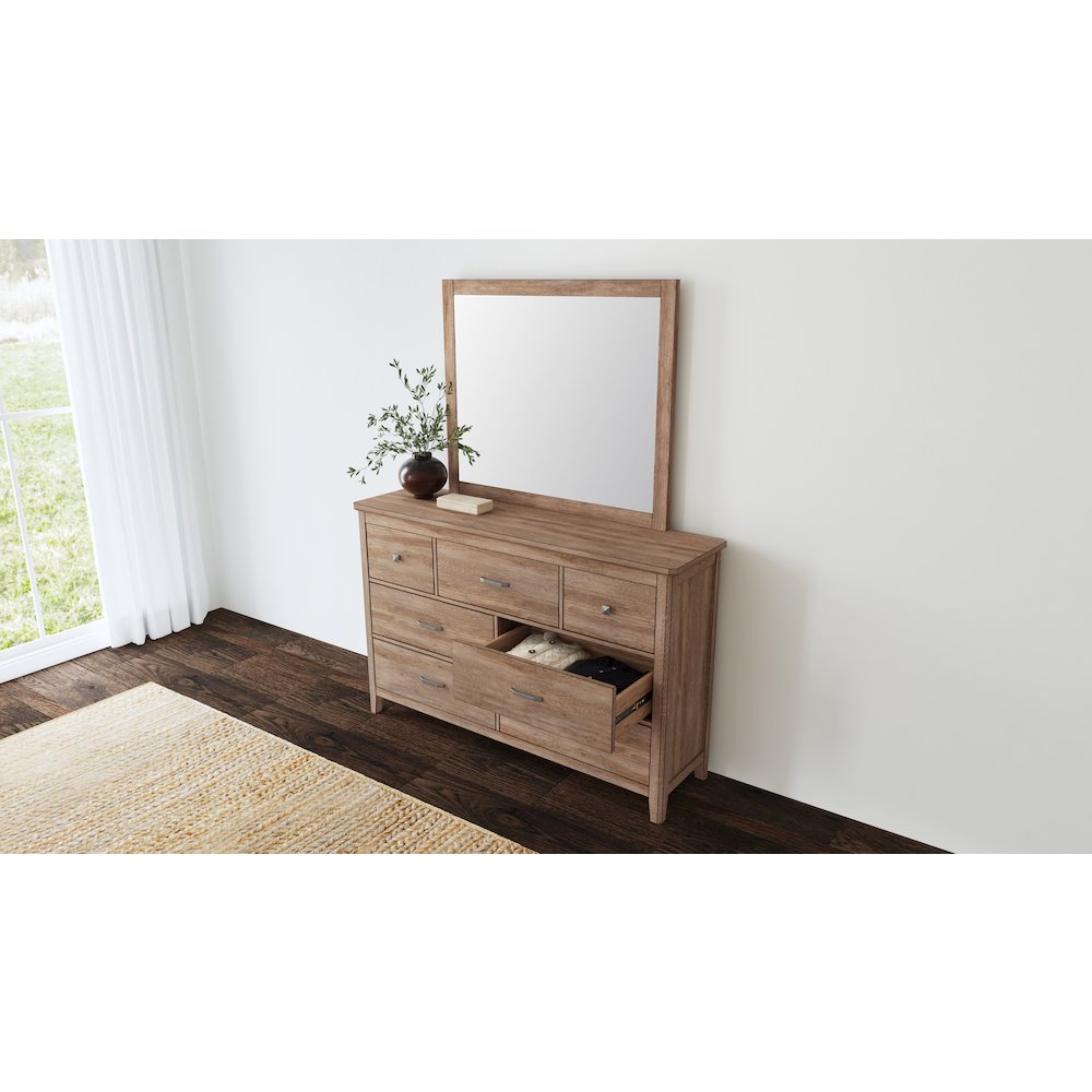 Geo Heights Dresser & Mirror, Butterscotch. Picture 7