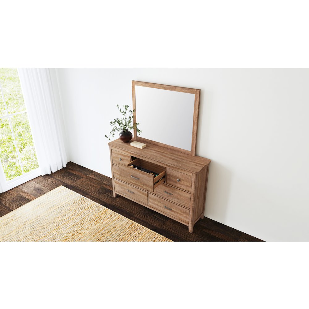 Geo Heights Dresser & Mirror, Butterscotch. Picture 9