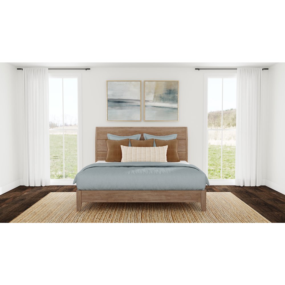 Geo Heights Queen Panel Bed, Butterscotch. Picture 3