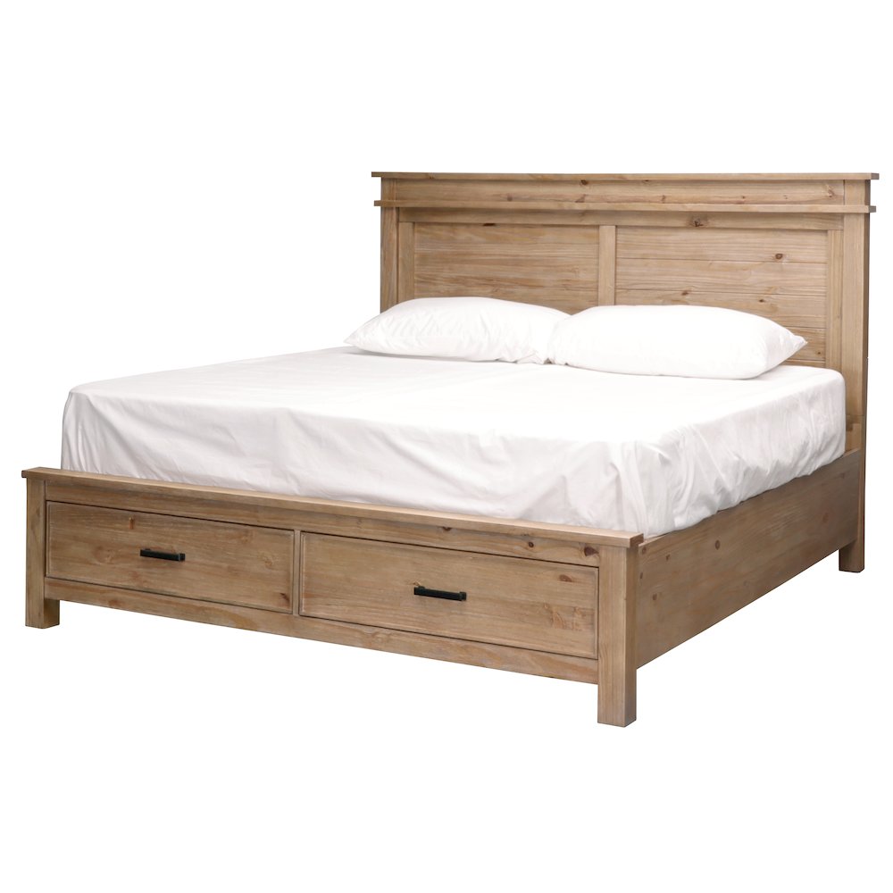 Glacier Point Queen Storage Bed, Golden Java Finish. Picture 1