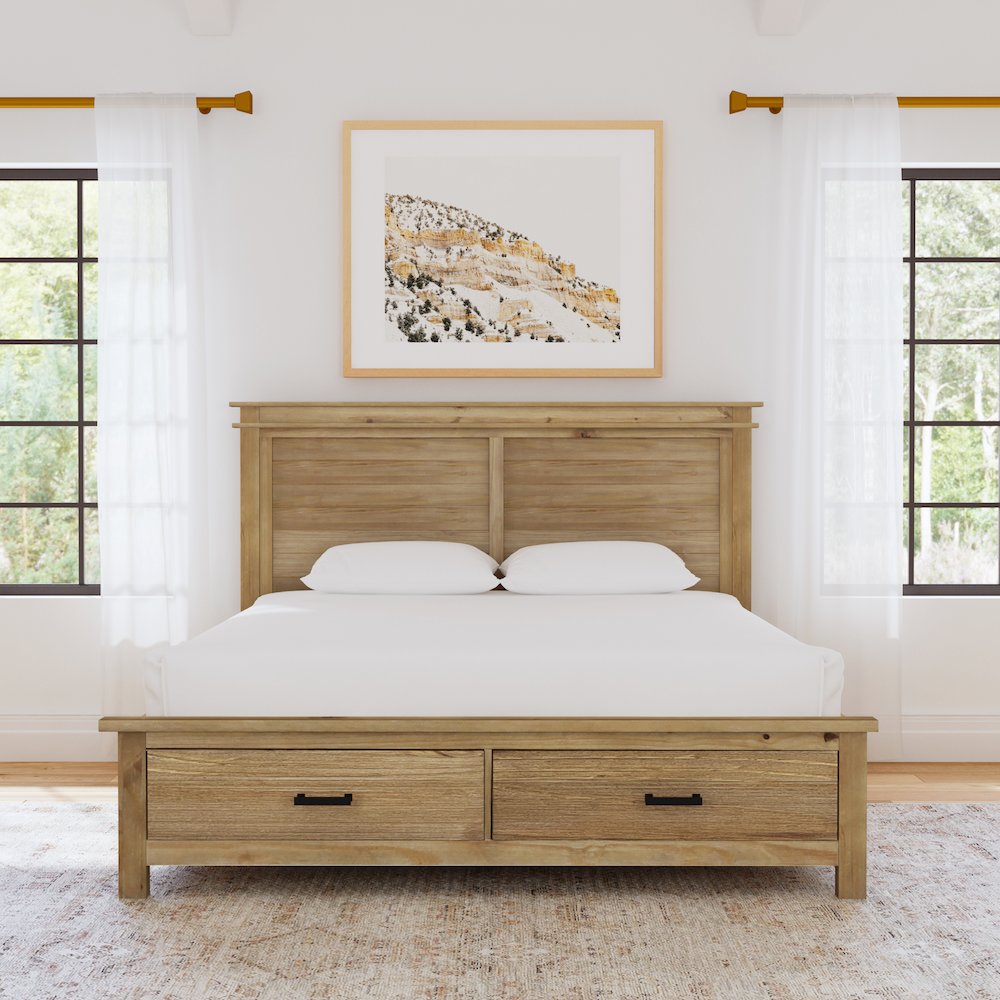Glacier Point King Storage Bed, Golden Java Finish. Picture 4