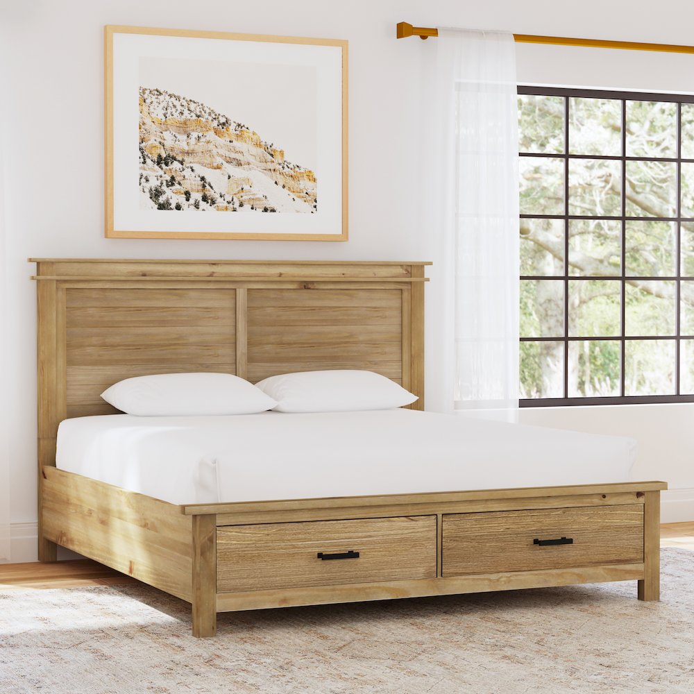 Glacier Point King Storage Bed, Golden Java Finish. Picture 6