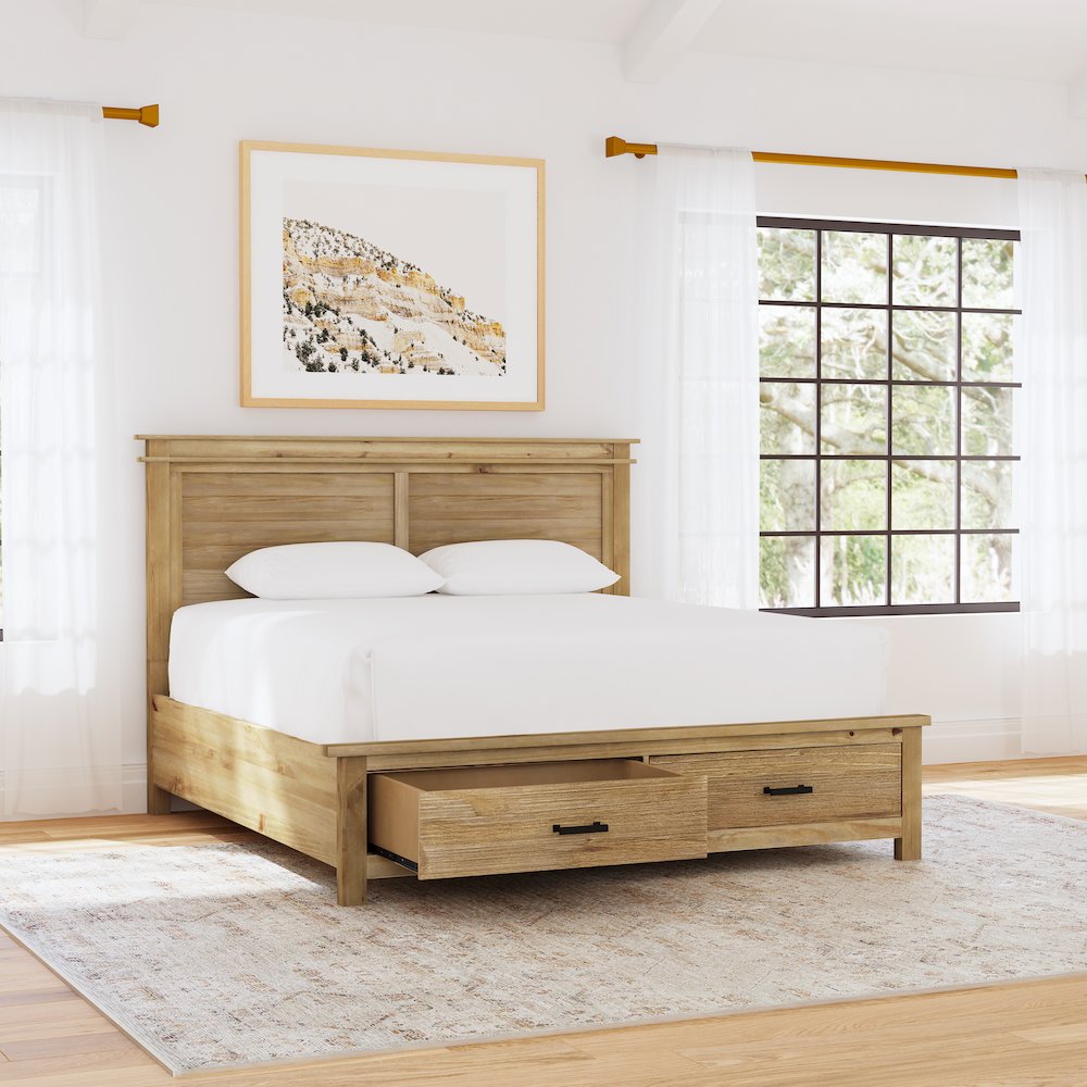 Glacier Point King Storage Bed, Golden Java Finish. Picture 7