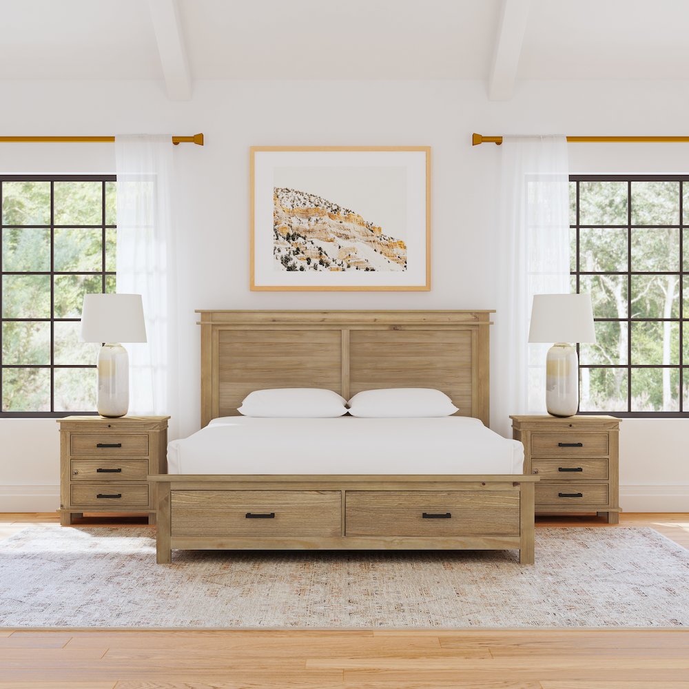 Glacier Point King Storage Bed, Golden Java Finish. Picture 8