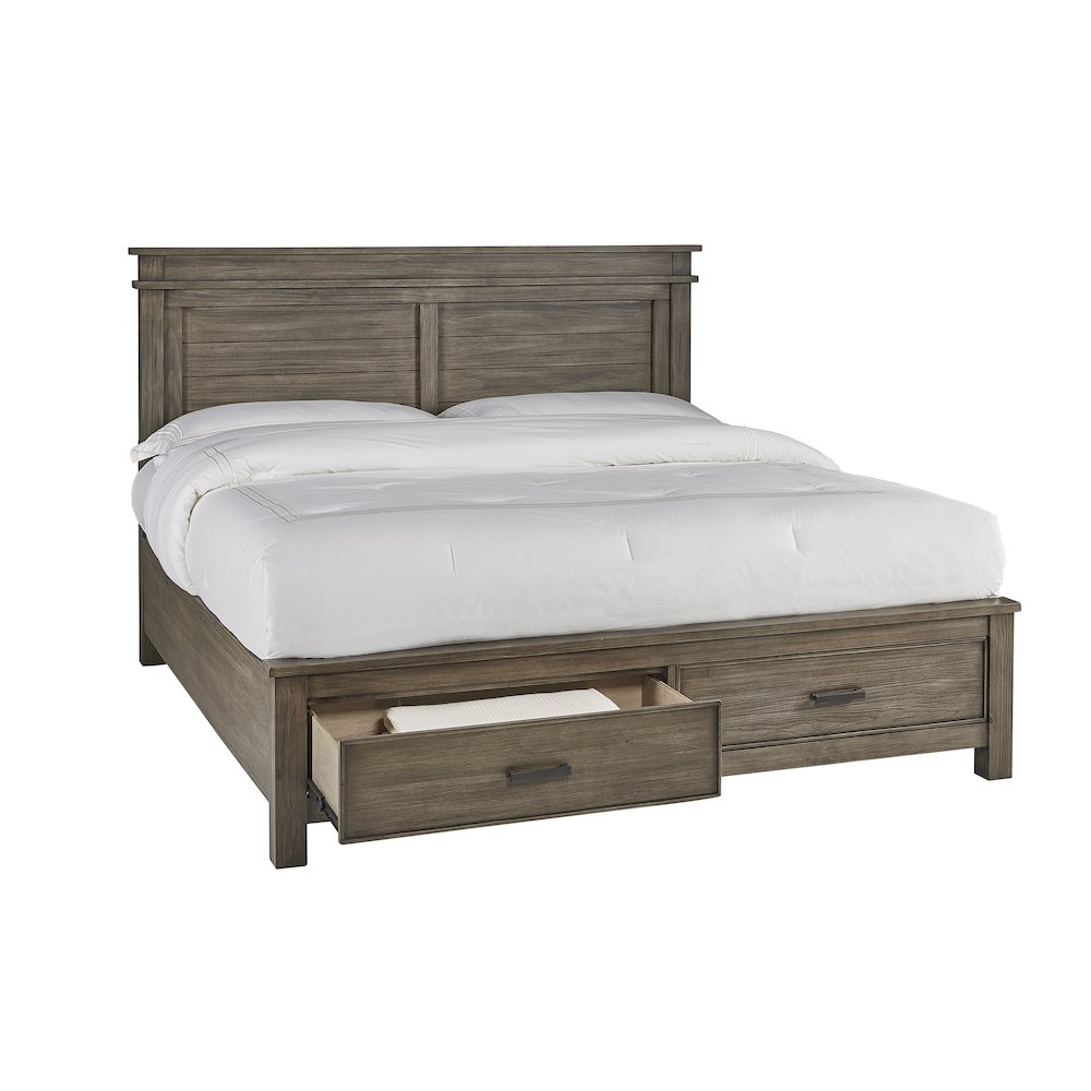 Glacier Point Queen Storage Bed, Graystone Finish. Picture 1