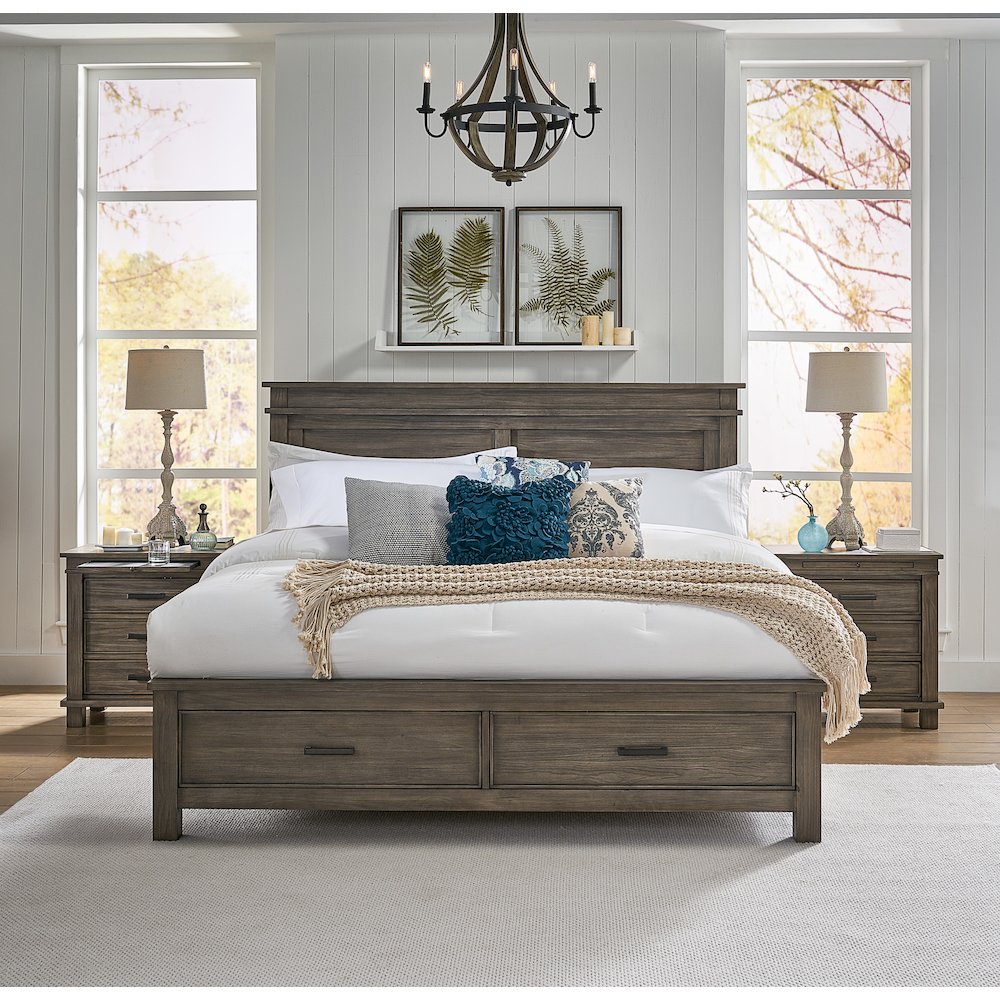 Glacier Point Queen Storage Bed, Graystone Finish. Picture 4