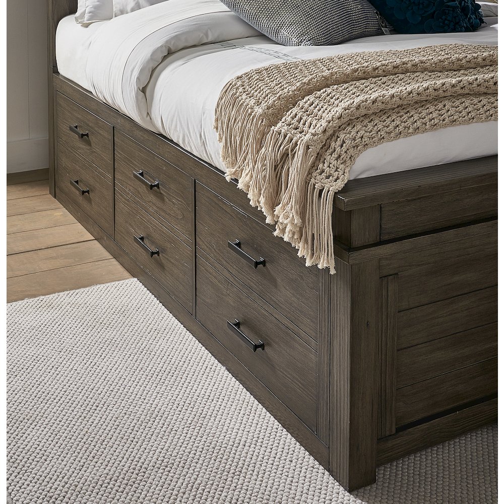 Glacier Point Queen Captains Bed, Graystone Finish. Picture 5