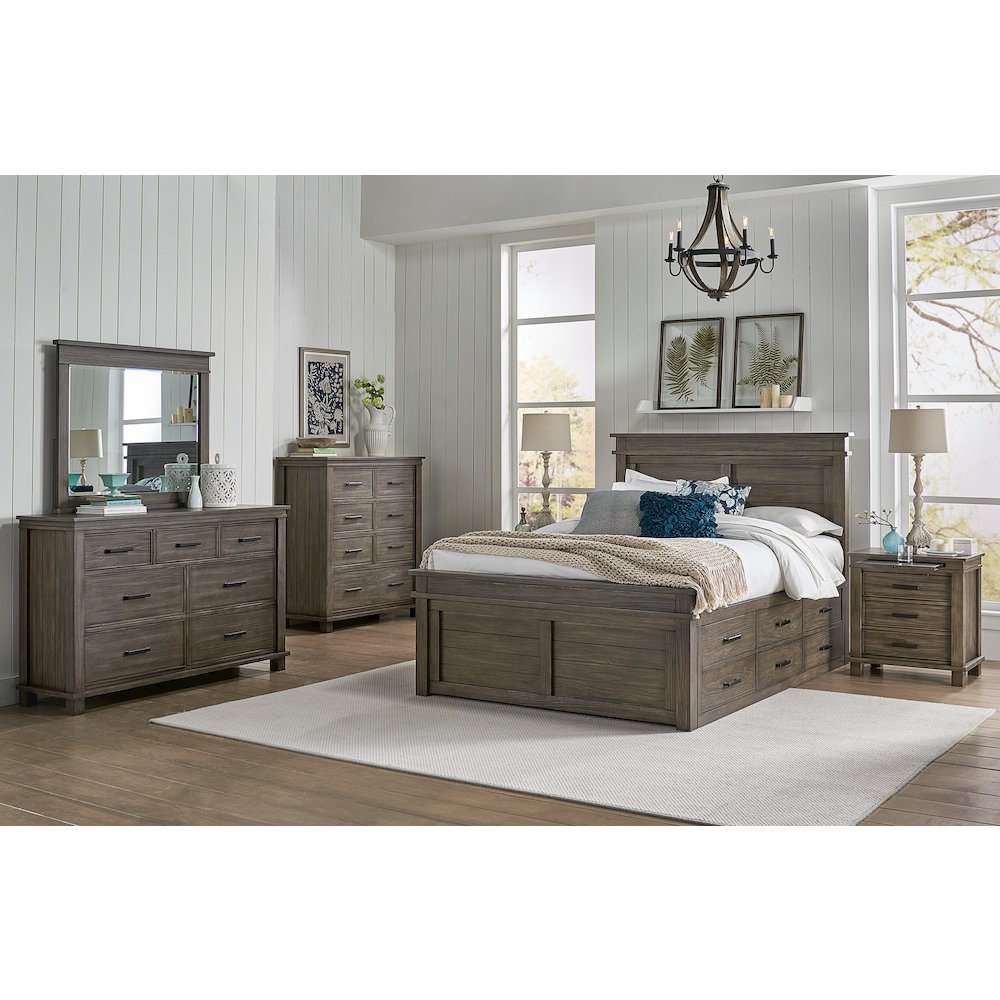 Glacier Point Queen Captains Bed, Graystone Finish. Picture 7
