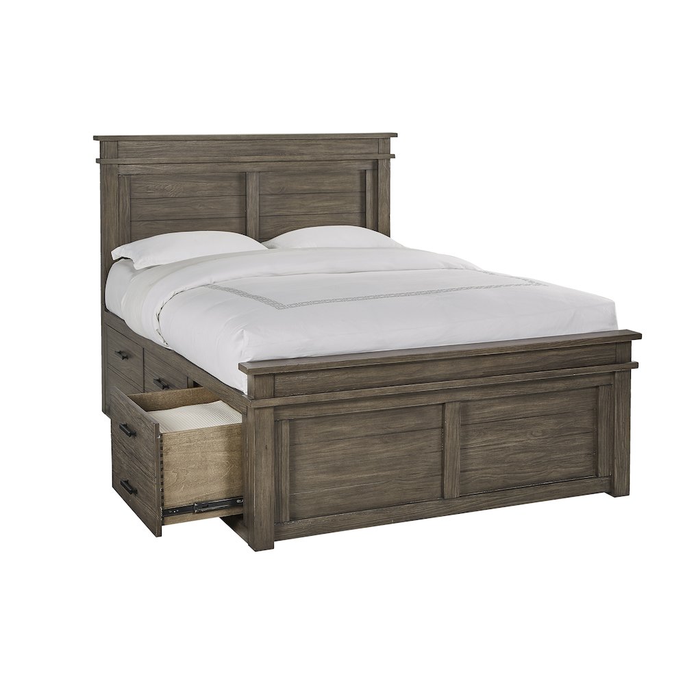 Glacier Point Queen Captains Bed, Graystone Finish. Picture 2