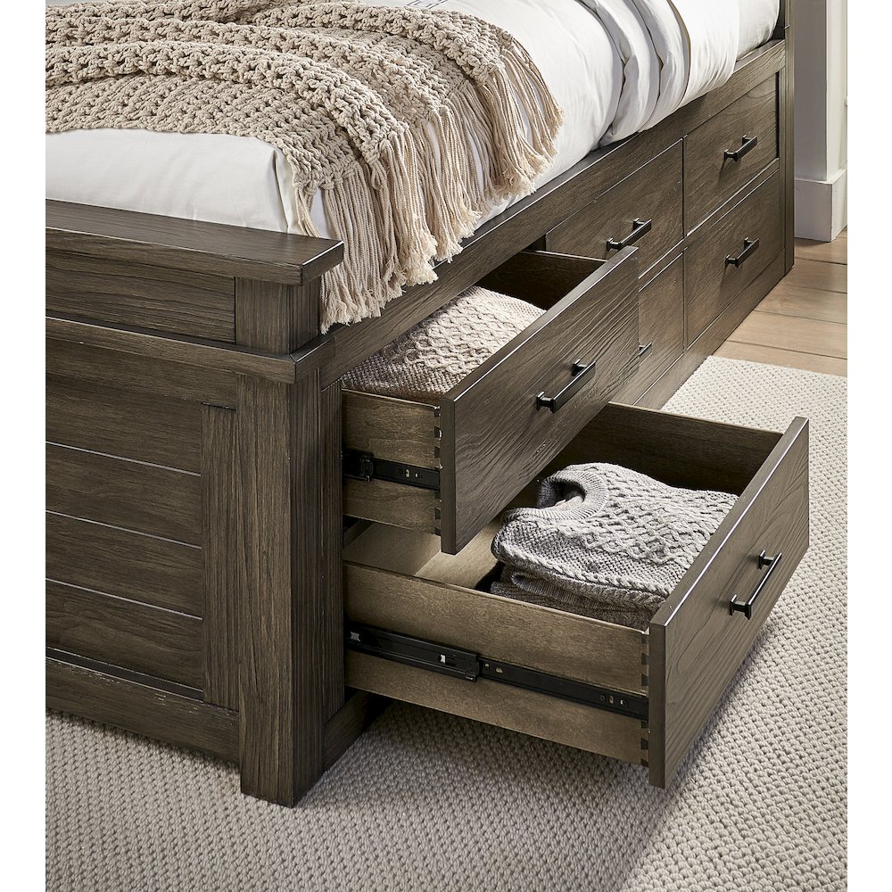 Glacier Point Queen Captains Bed, Graystone Finish. Picture 9