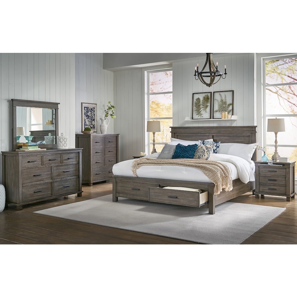 Glacier Point King Storage Bed, Graystone Finish. Picture 3