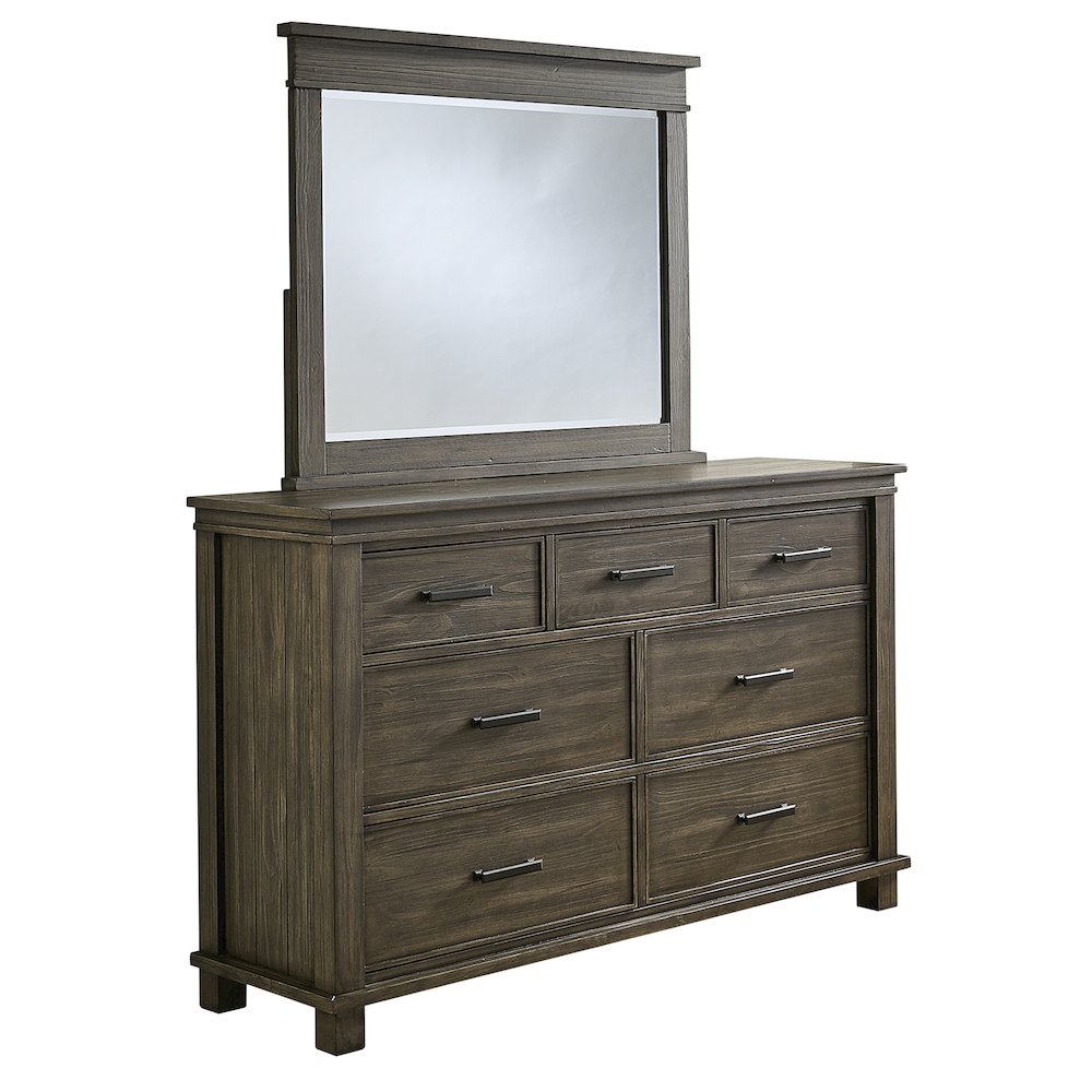Glacier Point Dresser & Mirror, Graystone Finish. Picture 1