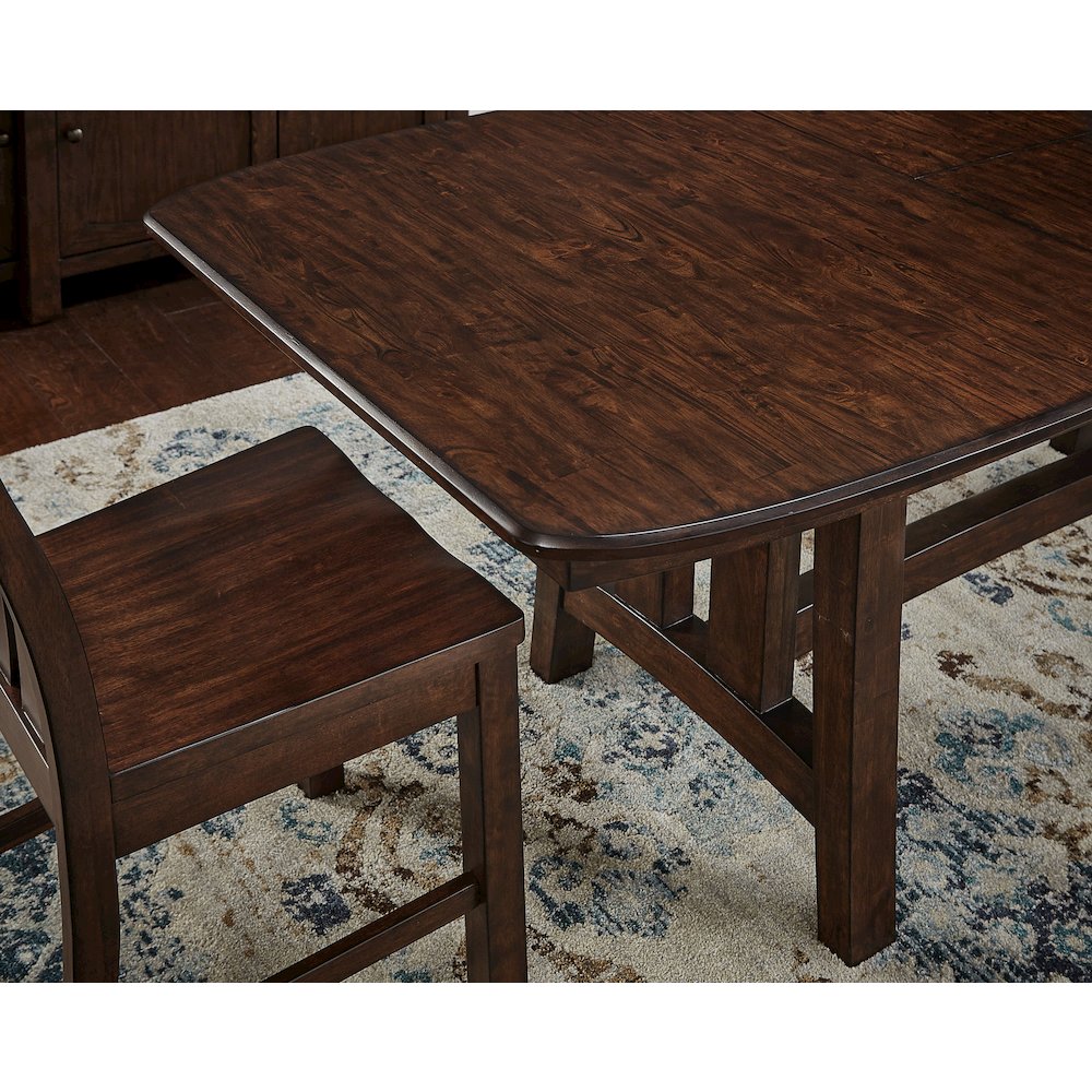 Henderson 72" - 90" Trestle Table with (1) 18" Butterfly Leaf, Muscavadi Brown. Picture 3