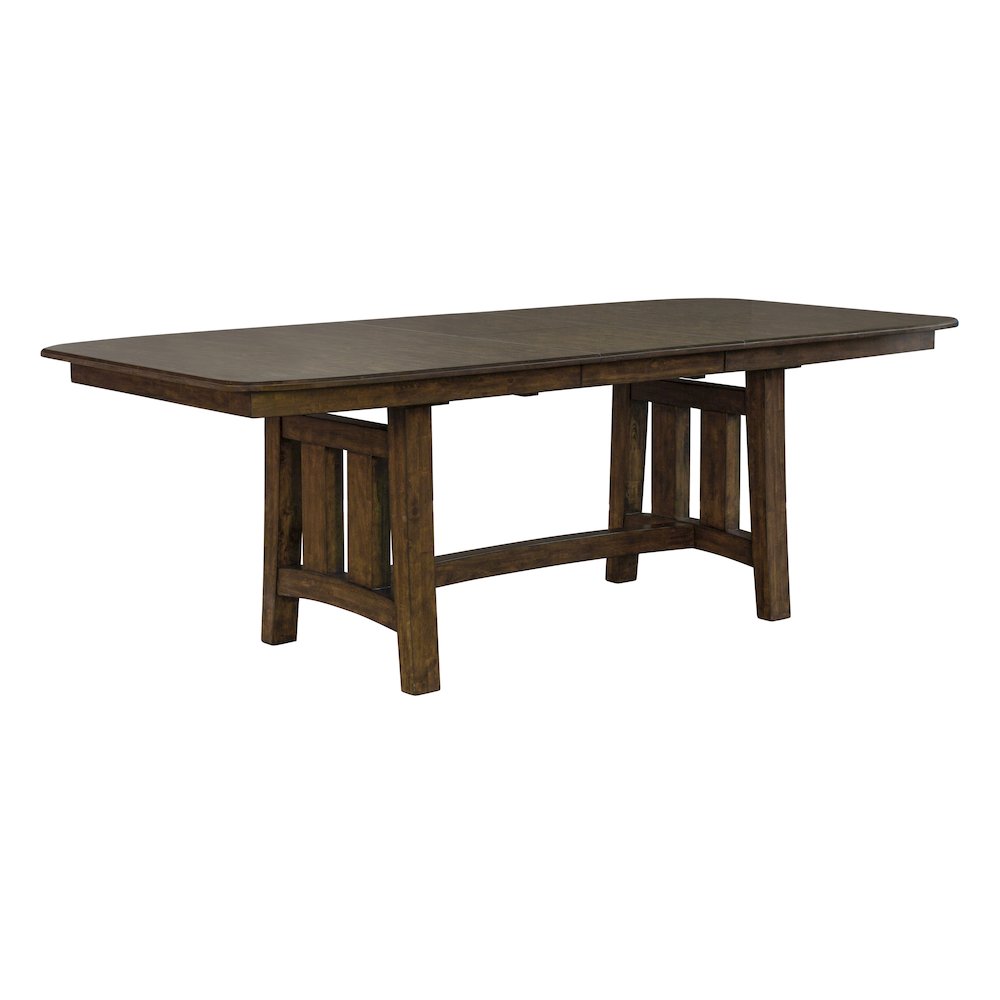 Henderson 72" - 90" Trestle Table with (1) 18" Butterfly Leaf, Muscavadi Brown. Picture 1