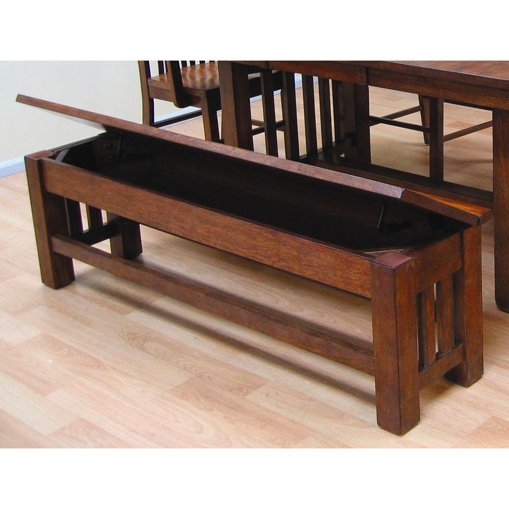 Mission Oak Storage Bench, Belen Kox. Picture 1