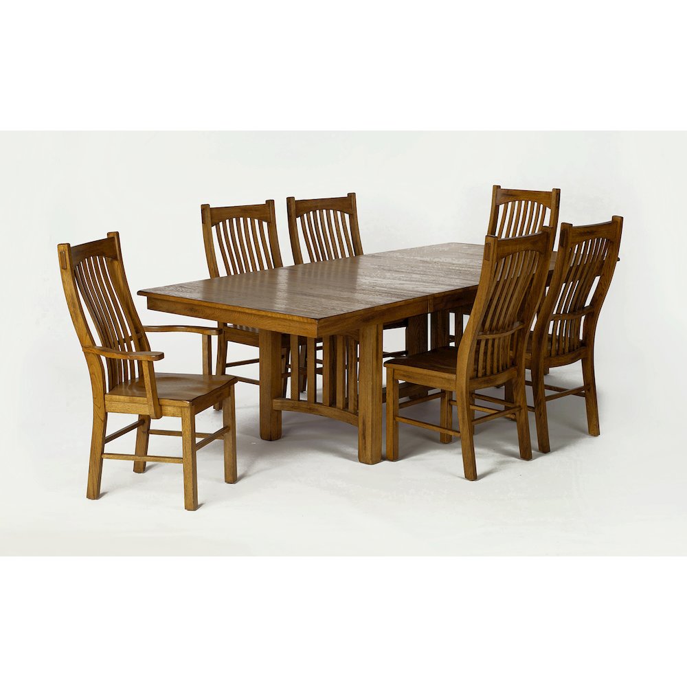 60" - 92" Rectangular Trestle Table with (2) 16" Self-Storing Leaves. Picture 2