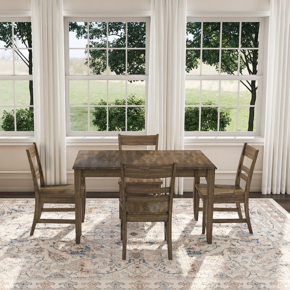 Leucadia Dinette Table with (1) 18" Self-Storing Butterfly Leaf, Toasted Java. Picture 6