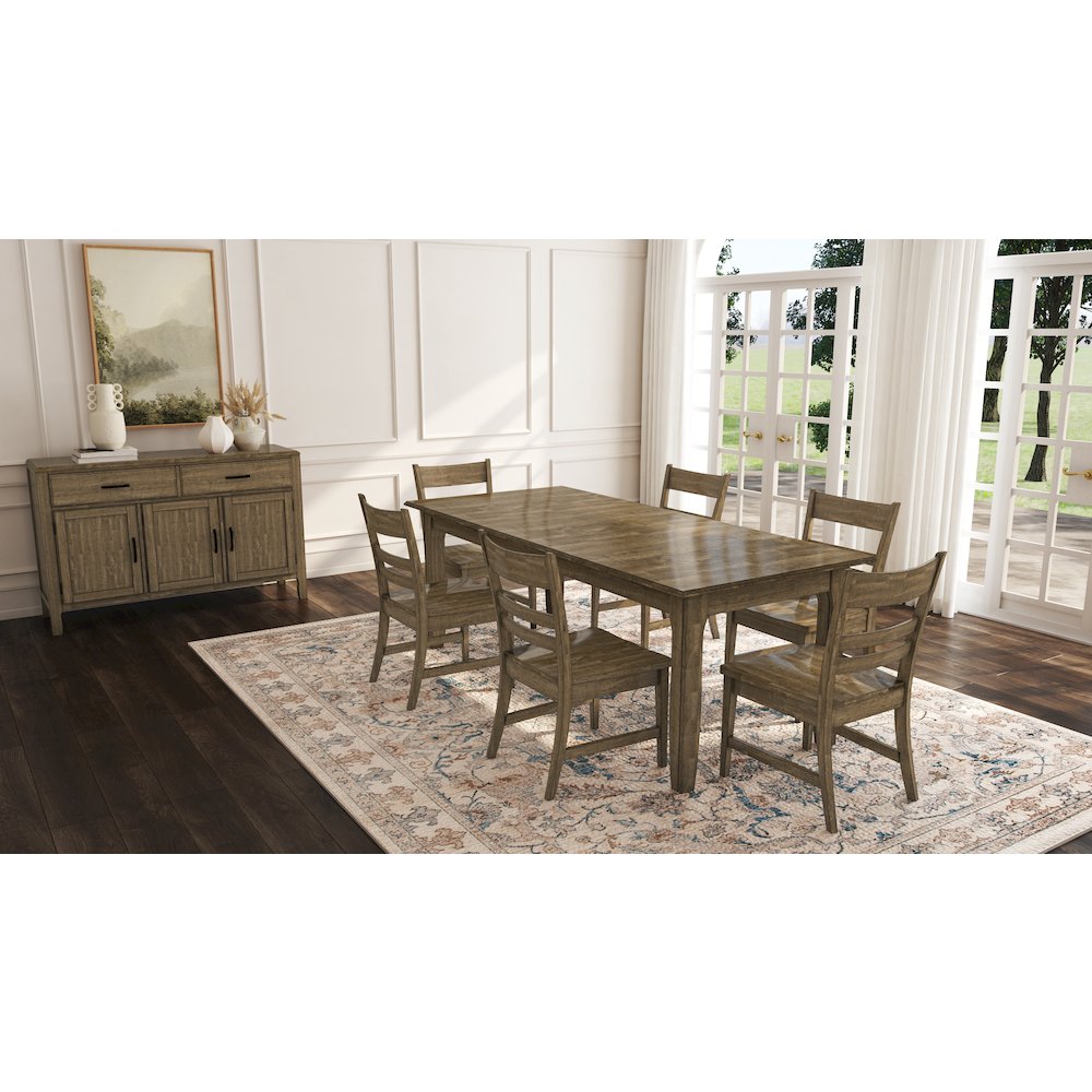 Leucadia 61.25"-133.25" Three-Leaf Extension Table, Toasted Java. Picture 19