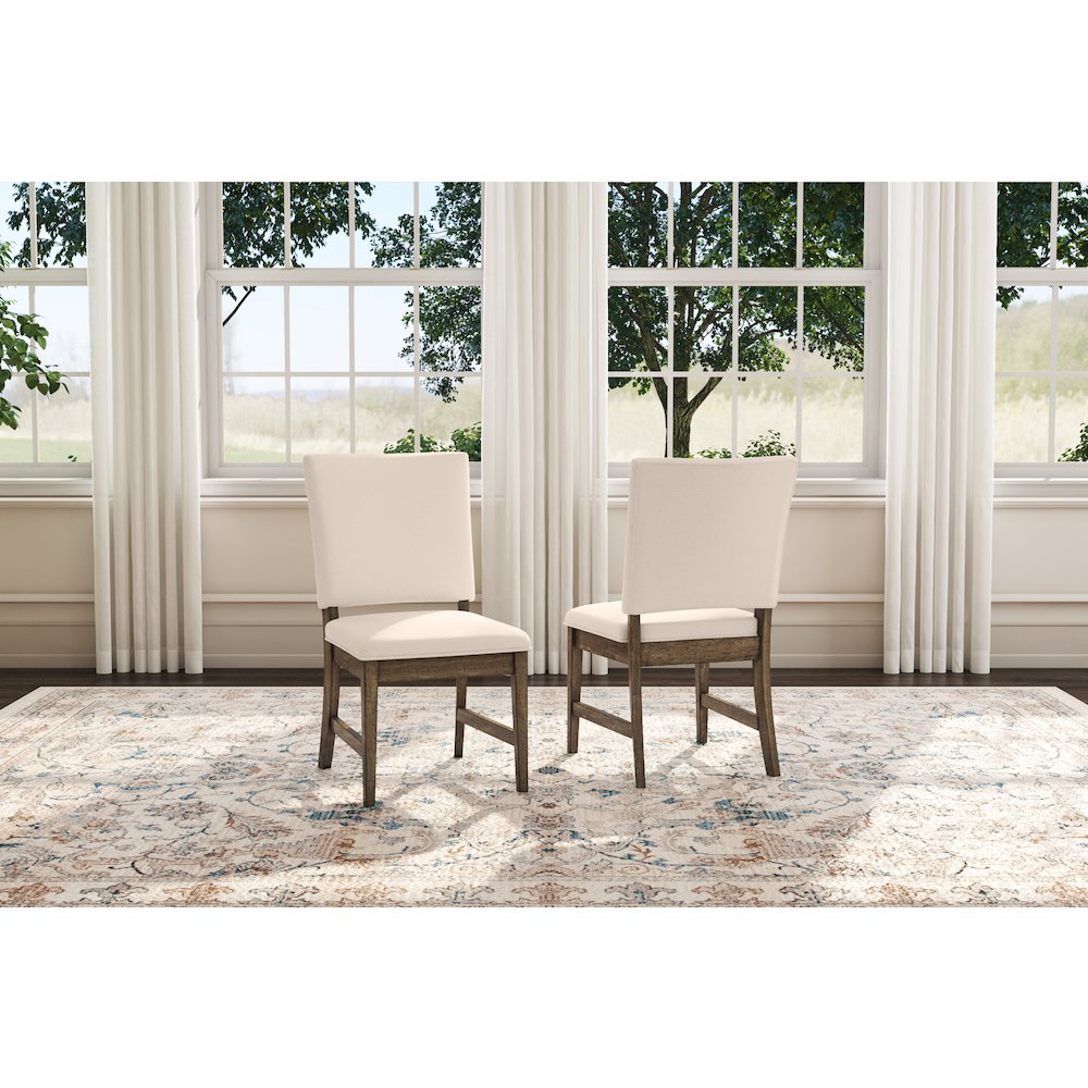 Leucadia Ladderback Side Chair with Upholstered Seat (2 pack), Toasted Java. Picture 2
