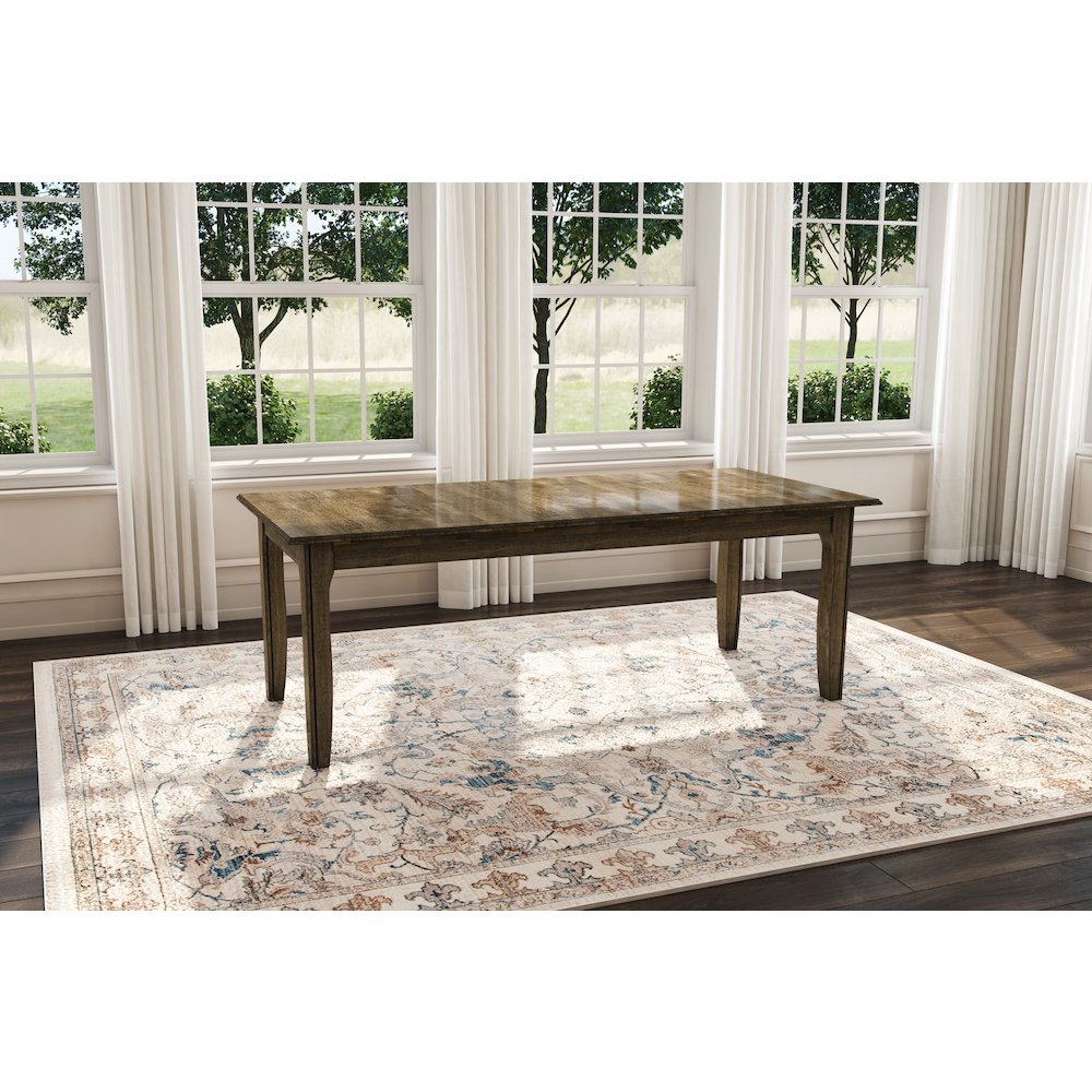 Leucadia 61.25"-133.25" Three-Leaf Extension Table, Toasted Java. Picture 11